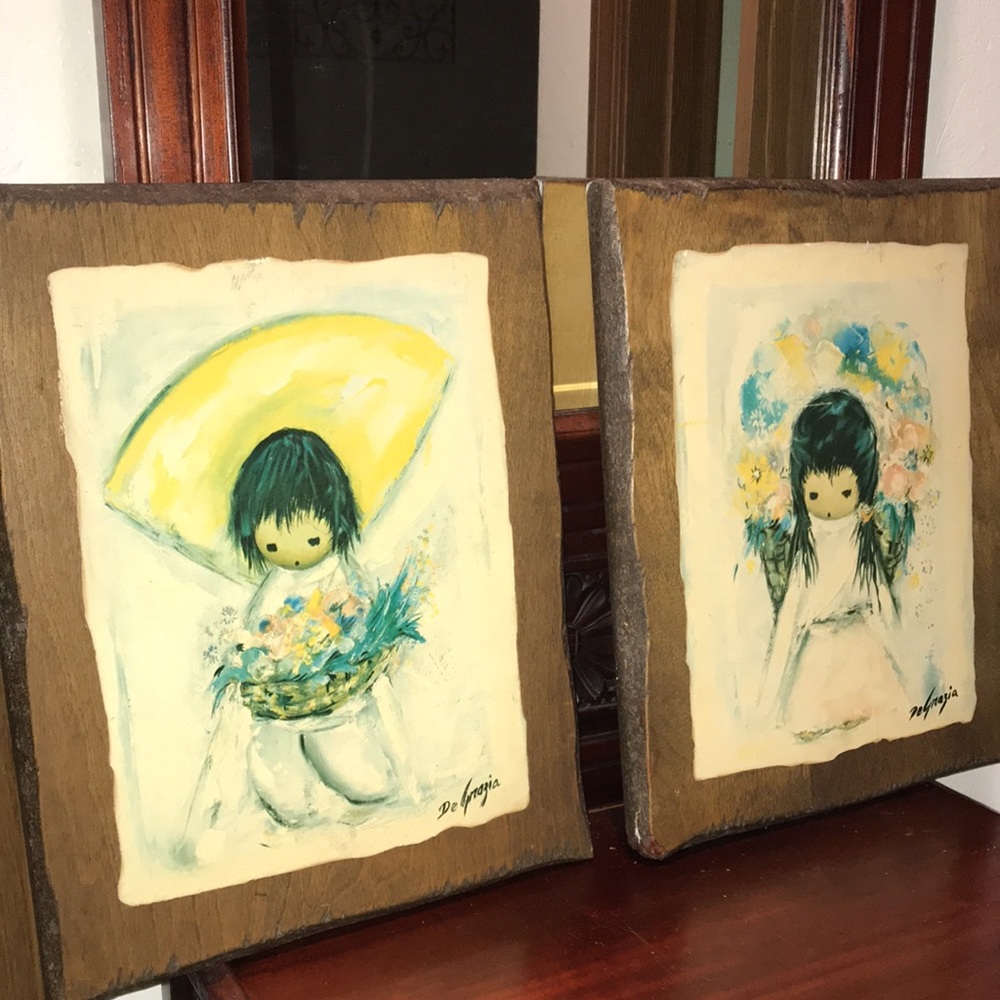 Degrazia Decoupage Set Vintage 15x12” Each